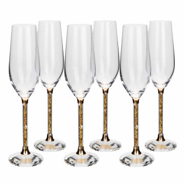 Vetrina Stem Toasting Flute - Set of 6 - Gold