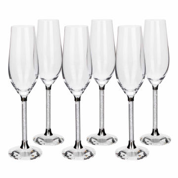 Vetrina Stem Toasting Flute - Set of 6 - Silver