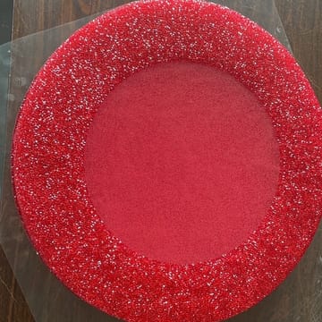 Luminous Beaded-Edge Round Placemat - Red