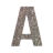 Silver monogram letter "A" with a textured surface made of small shiny rhinestones approximately 2.5x2.5 inches. Silver monogram letter "A" with a textured surface made of small shiny rhinestones approximately 2.5x2.5 inches.