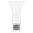 Clear crystal vase with a flared top and a silver glitter base smooth texture elegant shape.