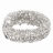 Gold napkin ring made of flexible wire adorned with sparkling golden crystals and silver metal accents. Gold napkin ring made of flexible wire adorned with sparkling golden crystals and silver metal accents.