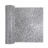 Silver table runner with a sparkling textured surface and embedded rhinestones in various colors. Silver table runner with a sparkling textured surface and embedded rhinestones in various colors.