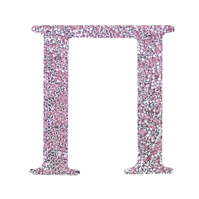 Silver Greek monogram letter with a textured rhinestone finish approximately 3x4 inches in size.