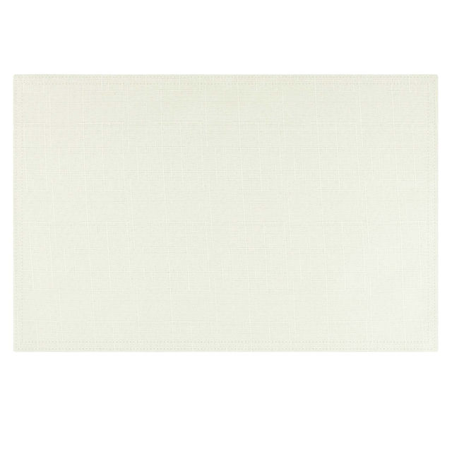 Rectangular woven placemat in light gray with a textured fabric surface and clean edges.