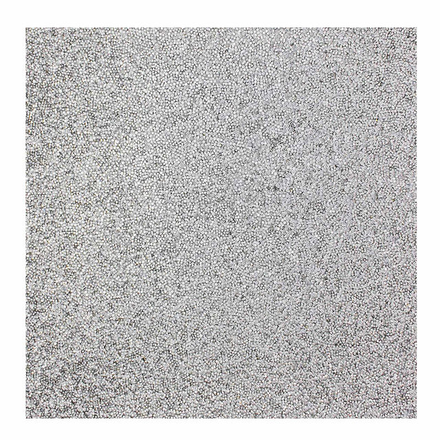 Square placemat in silver with a textured surface adorned with shimmering rhinestones measuring 14"x14".