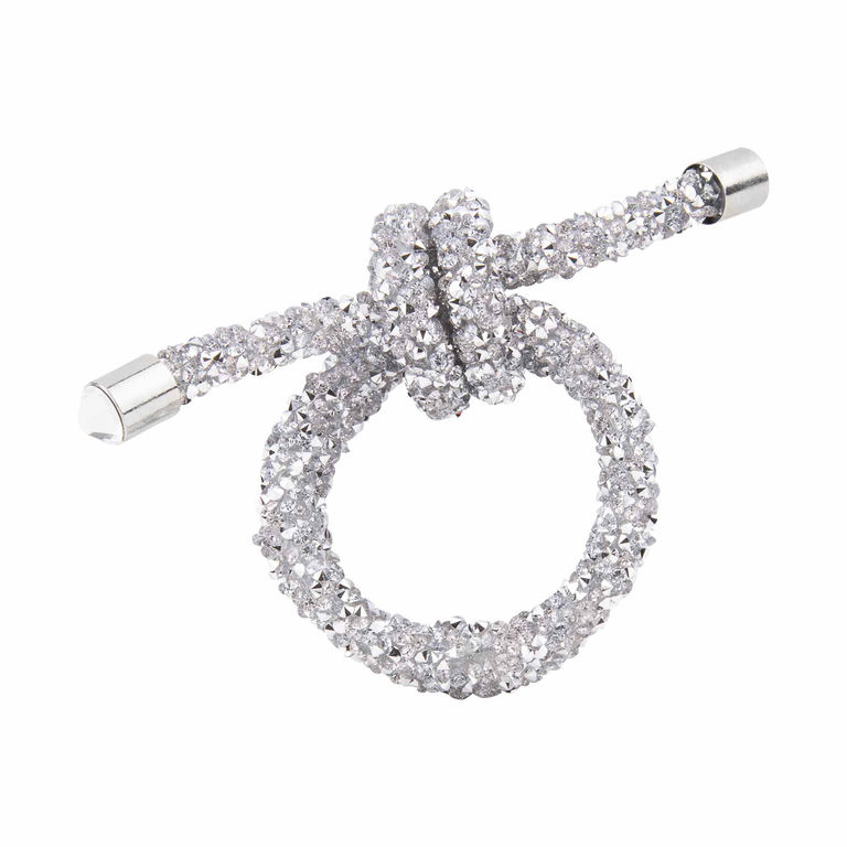 Luminous Knot Napkin Ring (Set of 4) - Silver front angle image