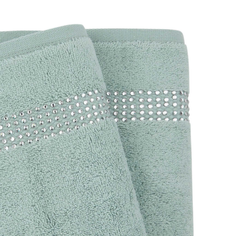 Stripe Hand Towel (Set of 2) - Aqua alternate angle image