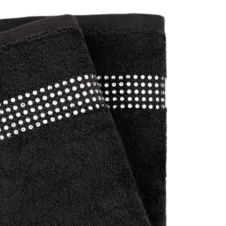 Stripe Hand Towel (Set of 2) - Black alternate angle image