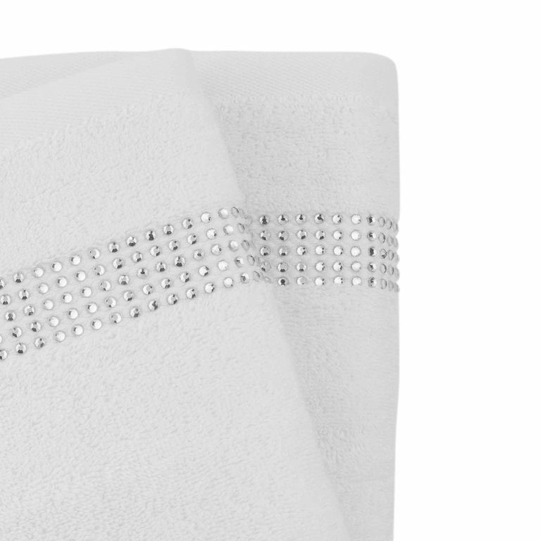 Stripe Hand Towel (Set of 2) - White alternate angle image