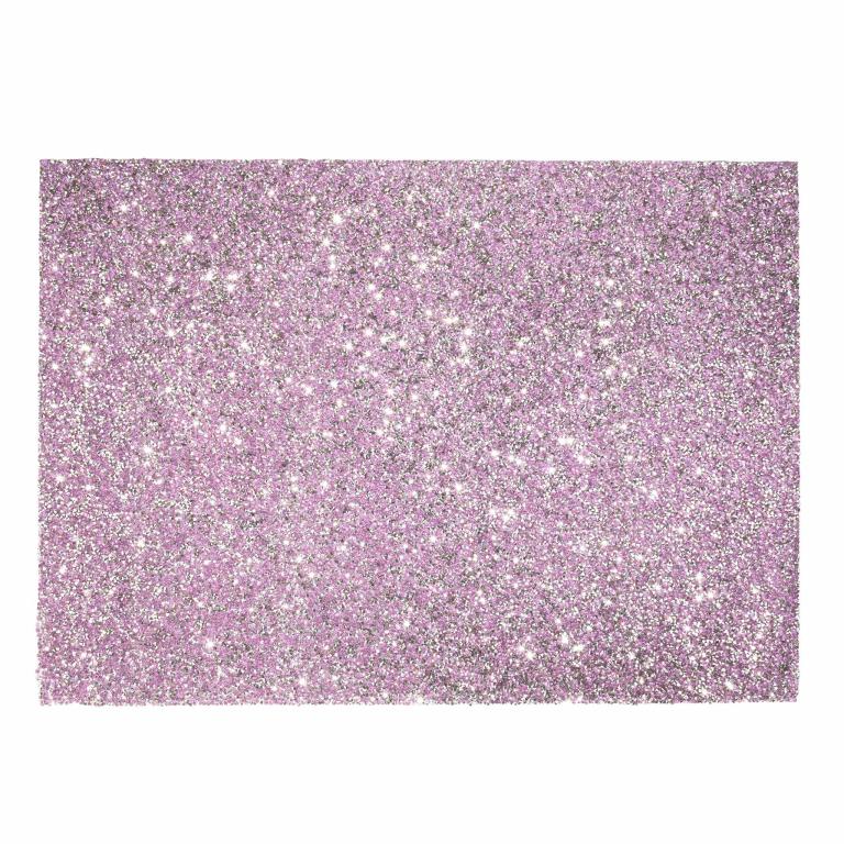 Lavender rectangular placemat with a sparkling rhinestone texture and a smooth non-slip surface.