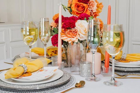 A Fresh Month, A Fresh Table: Spring Tablescape Ideas in Orange & Pink
