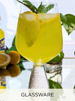 Elegant stemless crystal filled stem wine glass