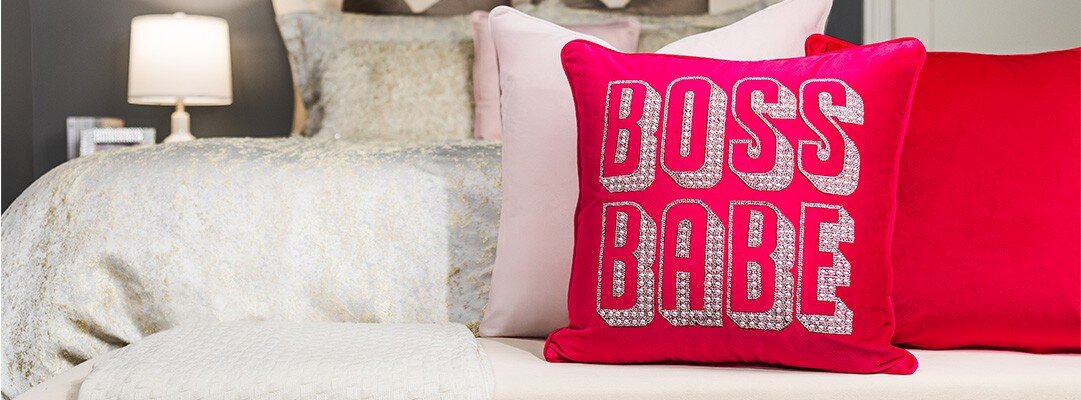 Bold&amp;&#x23;x20&#x3B;statement&amp;&#x23;x20&#x3B;pillow&amp;&#x23;x20&#x3B;in&amp;&#x23;x20&#x3B;hot&amp;&#x23;x20&#x3B;pink&amp;&#x23;x20&#x3B;with&amp;&#x23;x20&#x3B;rhinestone&amp;&#x23;x20&#x3B;BOSS&amp;&#x23;x20&#x3B;BABE&amp;&#x23;x20&#x3B;lettering&amp;&#x23;x20&#x3B;on&amp;&#x23;x20&#x3B;glam&amp;&#x23;x20&#x3B;bed